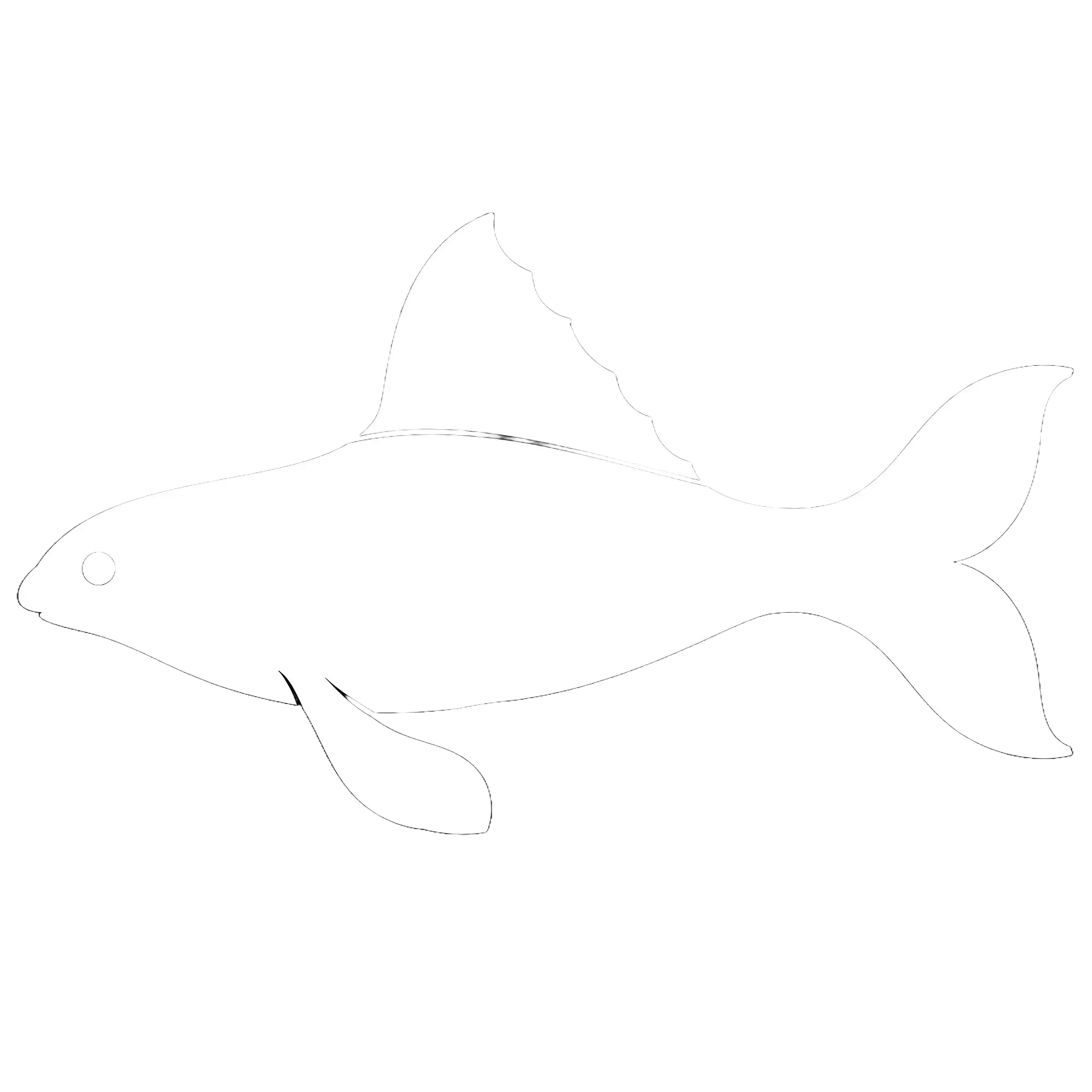 Profile Fish logo representing a white vector style fish icon